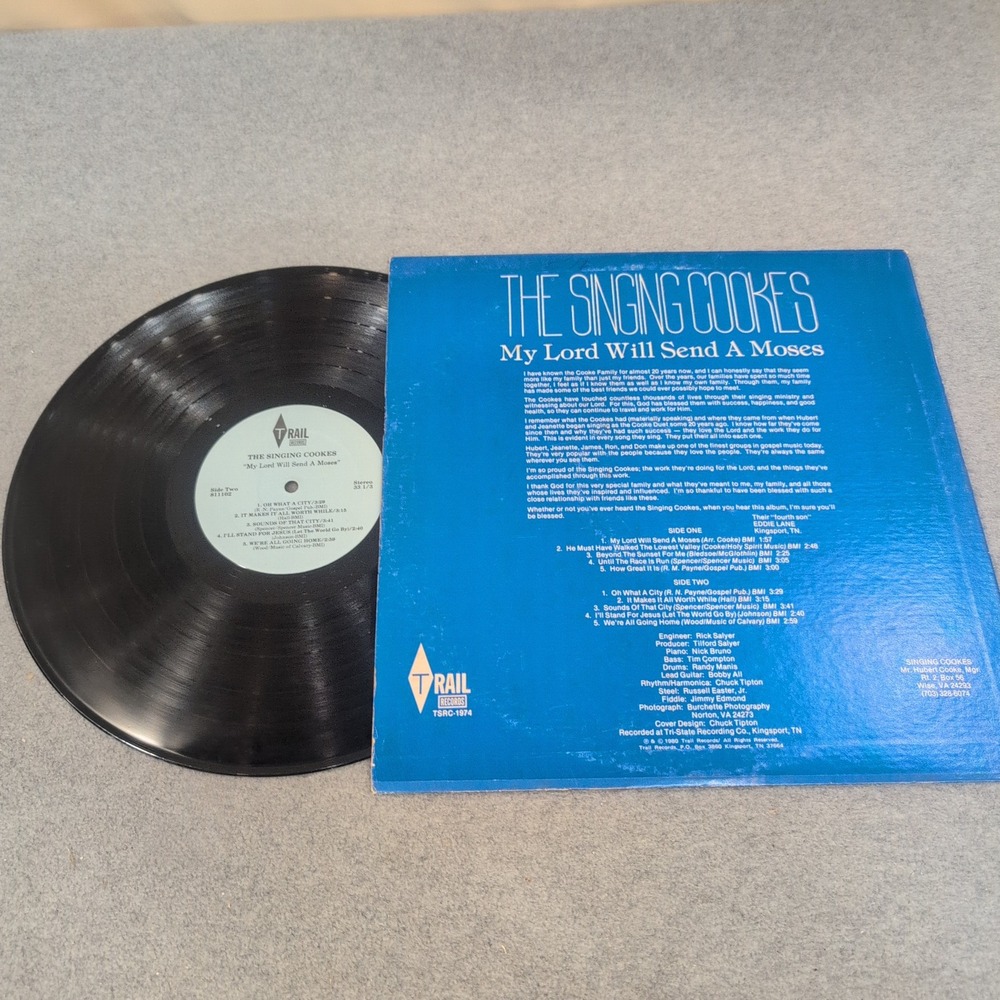 The Singing Cookes My Lord Will Send A Moses Signed Vinyl LP - Picture 2 of 2